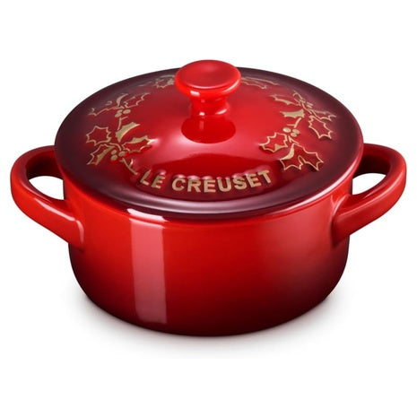 Le Creuset 8-Oz Stoneware Holly Mini Round Cocotte