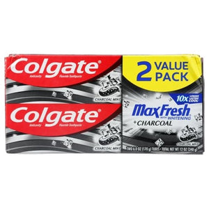 2 Colgate Max Fresh Charcoal Mint Toothpastes (6oz)