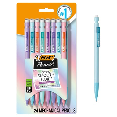 24 BIC Xtra-Smooth Pastel Mechanical Pencils with Erasers