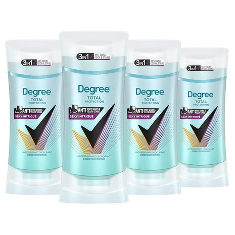 4-Pack 2.6 oz Degree 3-in-1 Sexy Intrigue Antiperspirant Deodorant