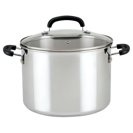 8-QT Farberware Stainless Steel Stockpot w/ Glass Lid