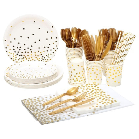 201-Piece Disposable Tableware Set (3 Colors)