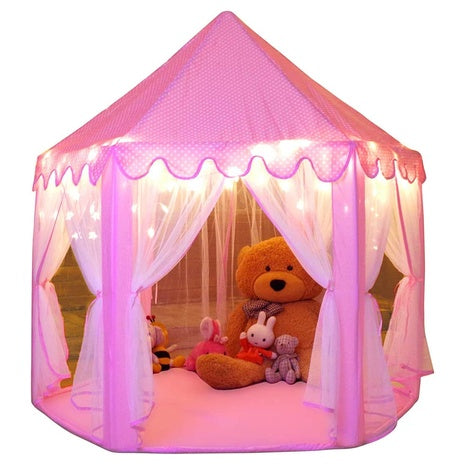 Princess Playhouse Castle Tent with Star Lights