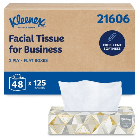 48 Flat Boxes Kleenex Professional Facial Tissues