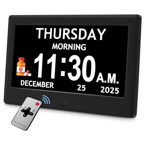 7” Day Clock With Reminders & Alarms