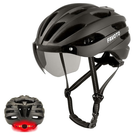 Bike Helmet w/ Light & Magnetic Goggles