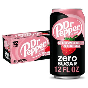 36 Cans Dr Pepper Zero Strawberries and Cream Soda