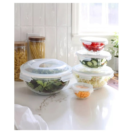 Sedona Kitchen 5-Piece Glass Food Storage Bowl Set