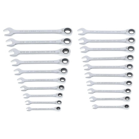 20-Piece Craftsman SAE/Metric Ratcheting Box Wrench Set (CMMT87220)