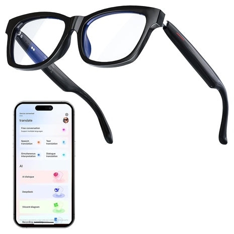 AI Bluetooth Smart Glasses with Noise Canceling