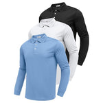 3 Long Sleeve Polo Shirts (7 Colors)