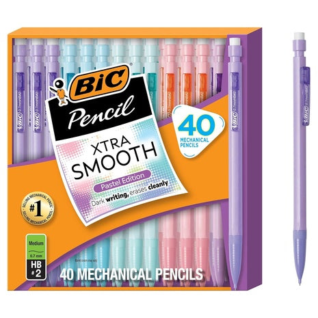 80 BIC Xtra-Smooth Pastel Mechanical Pencils with Erasers