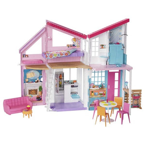 Barbie Malibu House Dollhouse Playset With 25 Accessories