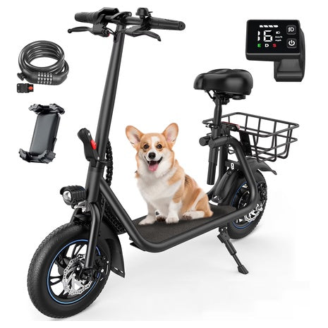 12" Tire 16MPH Electric Scooter with Seat