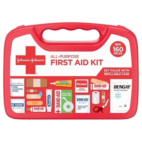 160-Piece Band Aid All Purpose Portable First Aid Kit