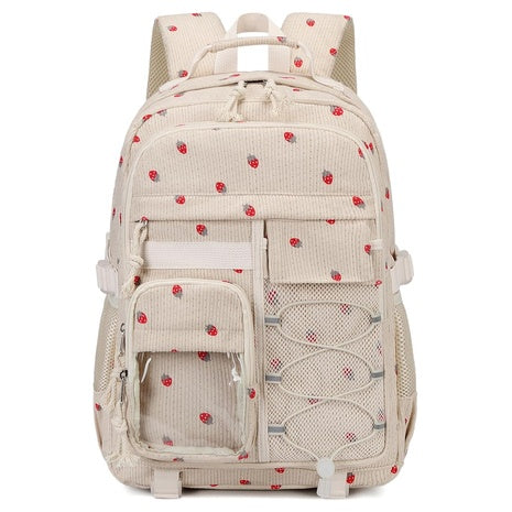 Corduroy Strawberry Backpack