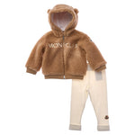 Moncler Baby Teddy Fleece Jacket & Legging Set