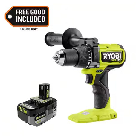 RYOBI ONE+ HP 18V Brushless 1/2" Hammer Drill + 4.0Ah HP Battery