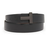 T Buckle Reversible Leather Belt