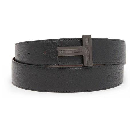 T Buckle Reversible Leather Belt