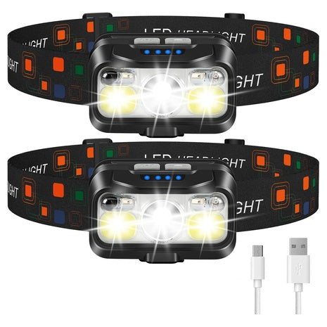 2-Pack Rechargeable LED Headlamps