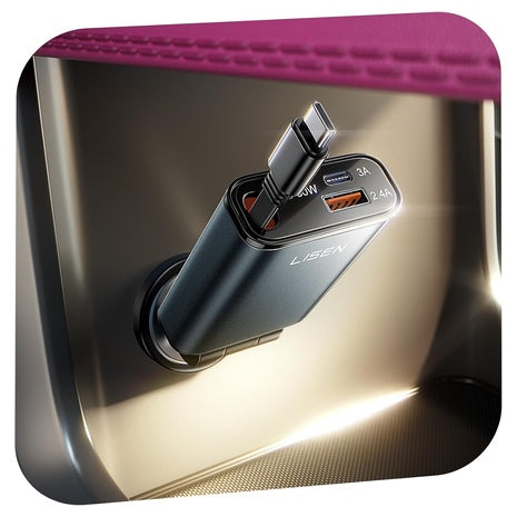 Lisen 72W Retractable USB-C Car Charger