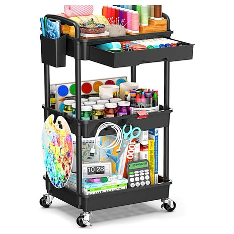 3-Tier Rolling Storage Cart (2 Colors)