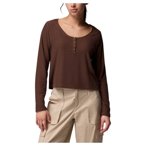 Columbia Women's Brea Falls Grid Henley Long Sleeve T-Shirt (Various)