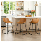 Set Of 3 Dycanpo 24" Faux Leather Bar Stools