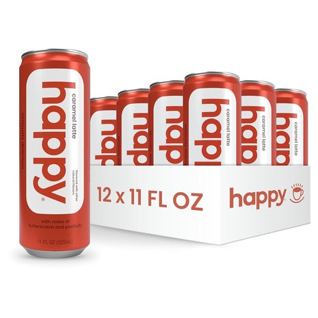 12 Cans Happy Coffee Caramel Latte
