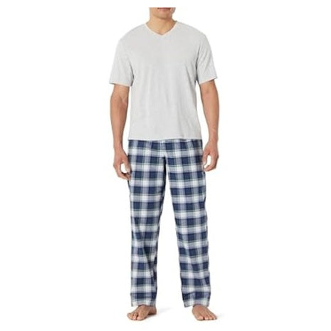 Amazon Essentials Men's Cotton Stretch Poplin Pajama Set