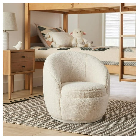 Kids Faux Shearling Swivel Chair