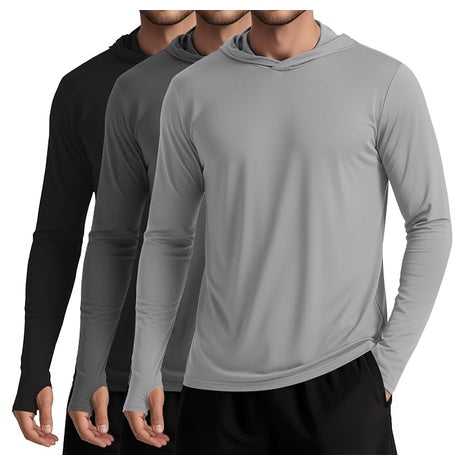 3-Pack August Alley Men's UPF 50+ Long Sleeve Sun Protection Hoodies (Various)