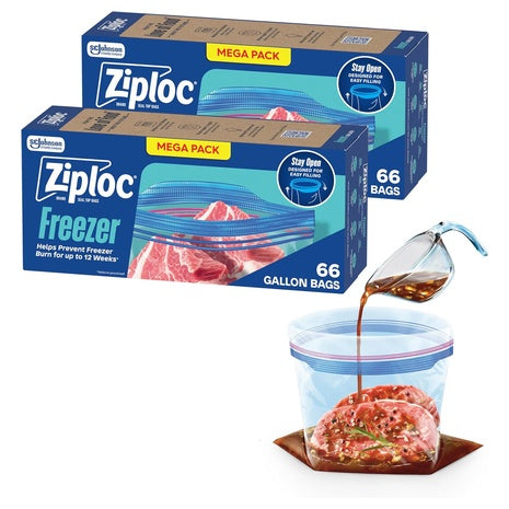 132 Ziploc Gallon Food Storage Freezer Bags