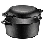 NutriChef 3.7qt Cast Iron Multi Cooker (Black)