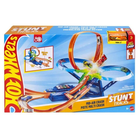 Hot Wheels Stunt Track Mid-Air Crash Toy Car Track Set