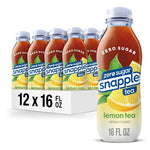 12 Bottles Snapple Zero Sugar Lemon or Peach Tea, Snapple Apple, Kiwi Strawberry