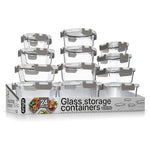 24-Piece Borosilicate Glass Food Storage Containers with Lids