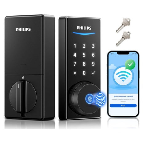 Philips 4000 Series Built-in Wi-Fi Fingerprint Touchscreen Smart Deadbolt