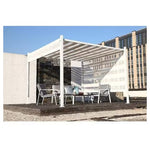 Hampton Bay Stillman 9.8 ft. x 9.8 ft. White Metal Pergola