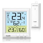 Wireless Indoor & Outdoor Thermometer with Alarm and Backlight