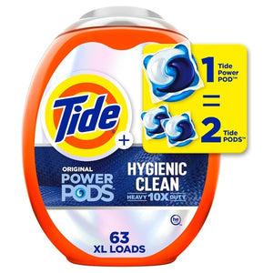 126 XL Tide Hygienic Clean Heavy 10x Duty PODS Liquid Laundry Detergent Soap Pacs + Earn $15 Amazon Credit!