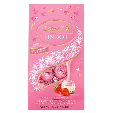 Lindt Lindor Strawberries & Cream White Chocolate Truffles (Kof-K Dairy, 8.5oz)