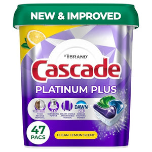 47-Count Cascade Platinum Plus Lemon Scent Dishwasher Pods