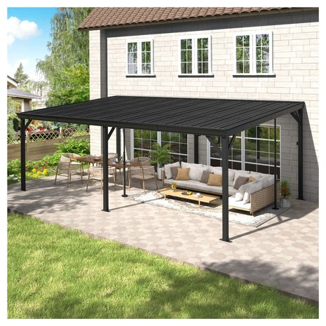 20ft X 12ft Veikous Feria Manual Slope Patio Awning