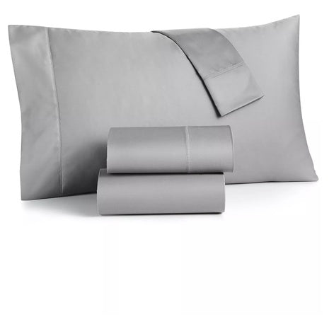 4-Piece Charter Club Solid 550 Thread Count 100% Cotton Sheet Set
