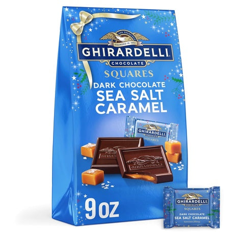 Ghirardelli Dark Chocolate Sea Salt Caramel Squares (Kof-K Dairy, 9oz)