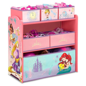 Delta Children Disney Princess Design & Store 6 Bin Toy Organizer