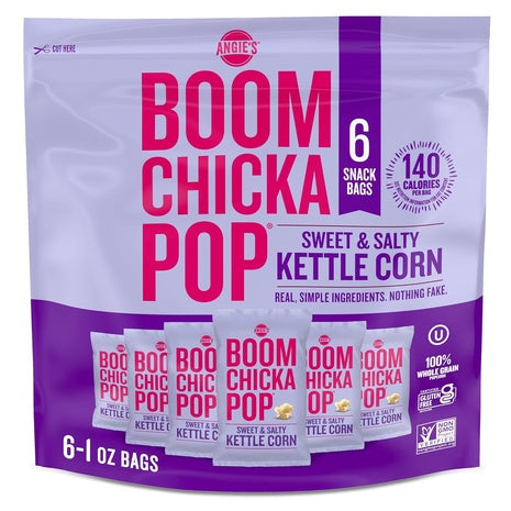 6 Bags Angie's BoomChickaPop Sweet & Salty Kettle Popcorn