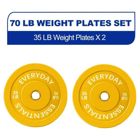35lbs BalanceFrom Olympic Bumper Plate Weight Plate (Pair)